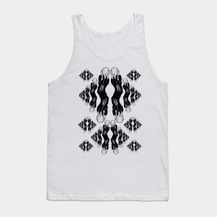 The Scream Black Diamond Argyle Like Intradimensional Pattern Tank Top